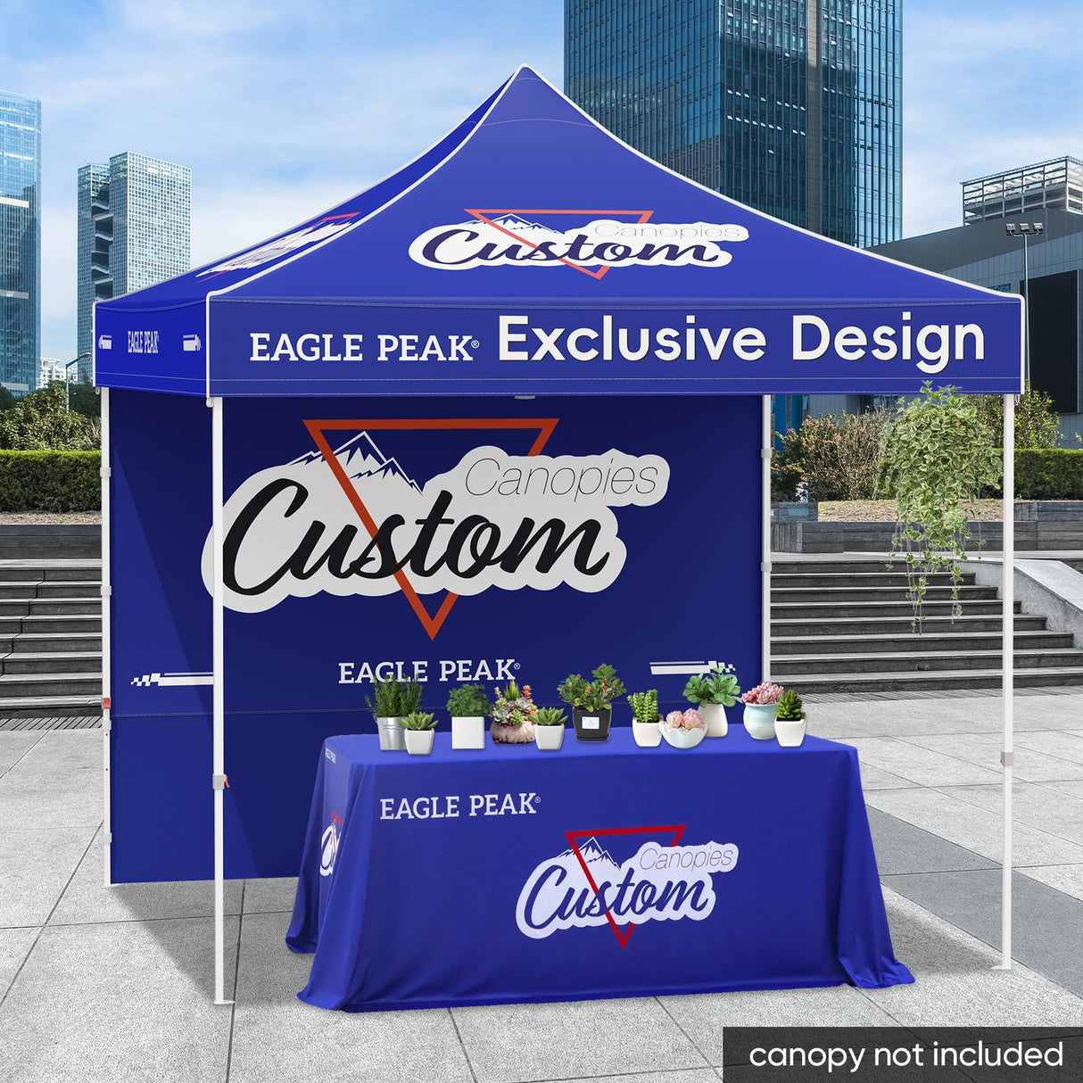 Custom Logo Table Cloth Personalized Table Cover with Your Logo, 4ft/6ft/8ft - Eagle Peak Custom Canopy Tent
