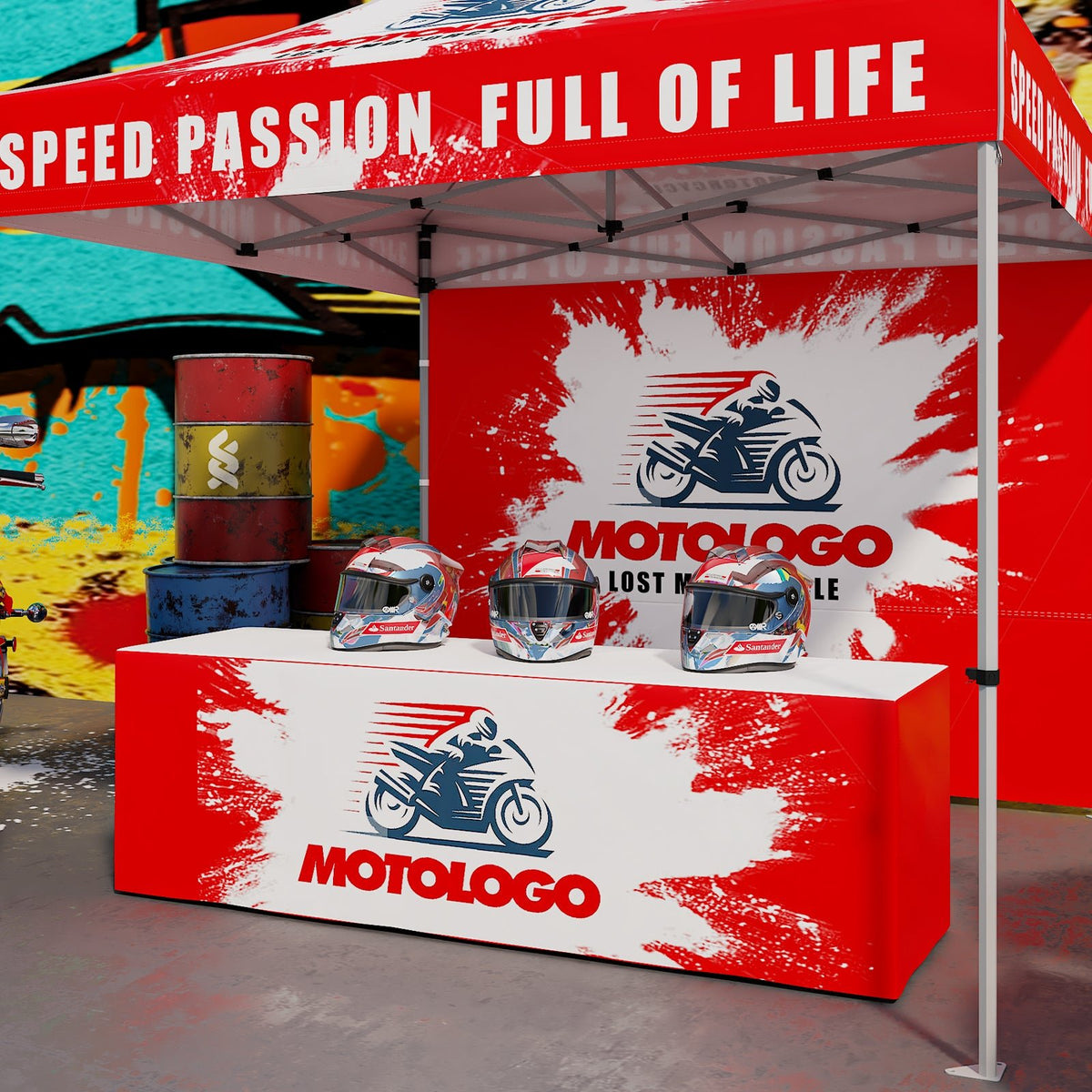 Custom Printed Standard Fit Cover with Your Logo and Design, 4/6/8ft - Eagle Peak®
