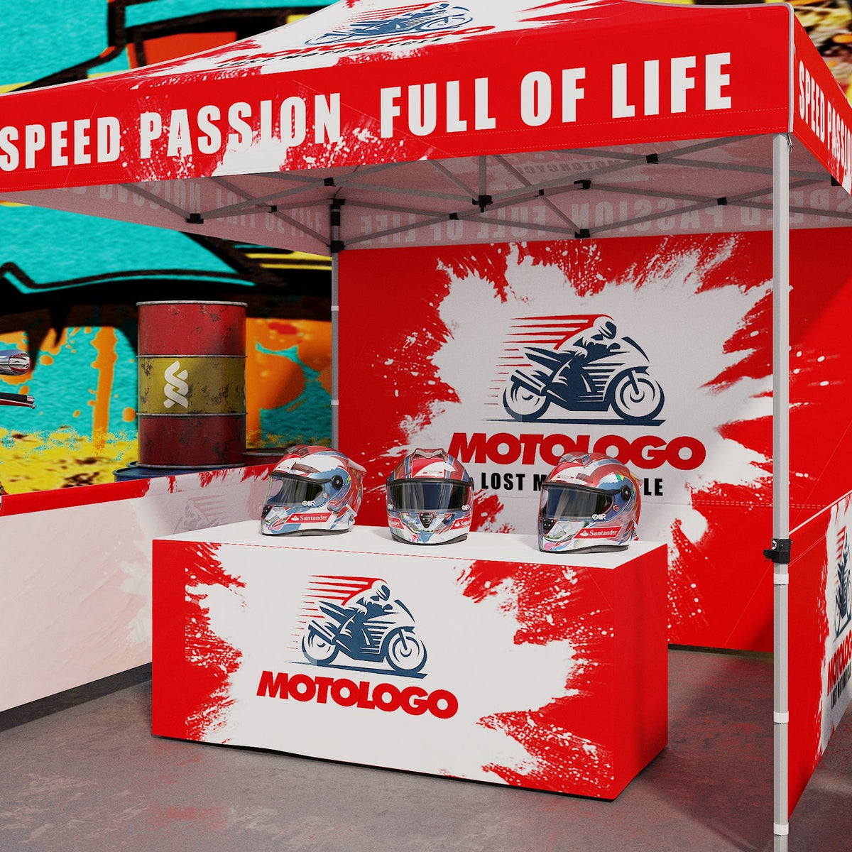 Custom Printed Standard Fit Cover with Your Logo and Design, 4/6/8ft - Eagle Peak®