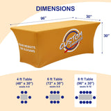Custom Printed Stretch Table Cover with Your Logo and Design, 4/6/8ft - Eagle Peak