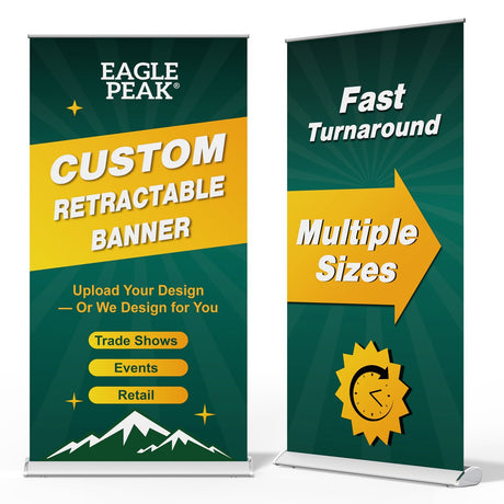 Custom Retractable Banner Stand with Your Business Logo - Eagle Peak