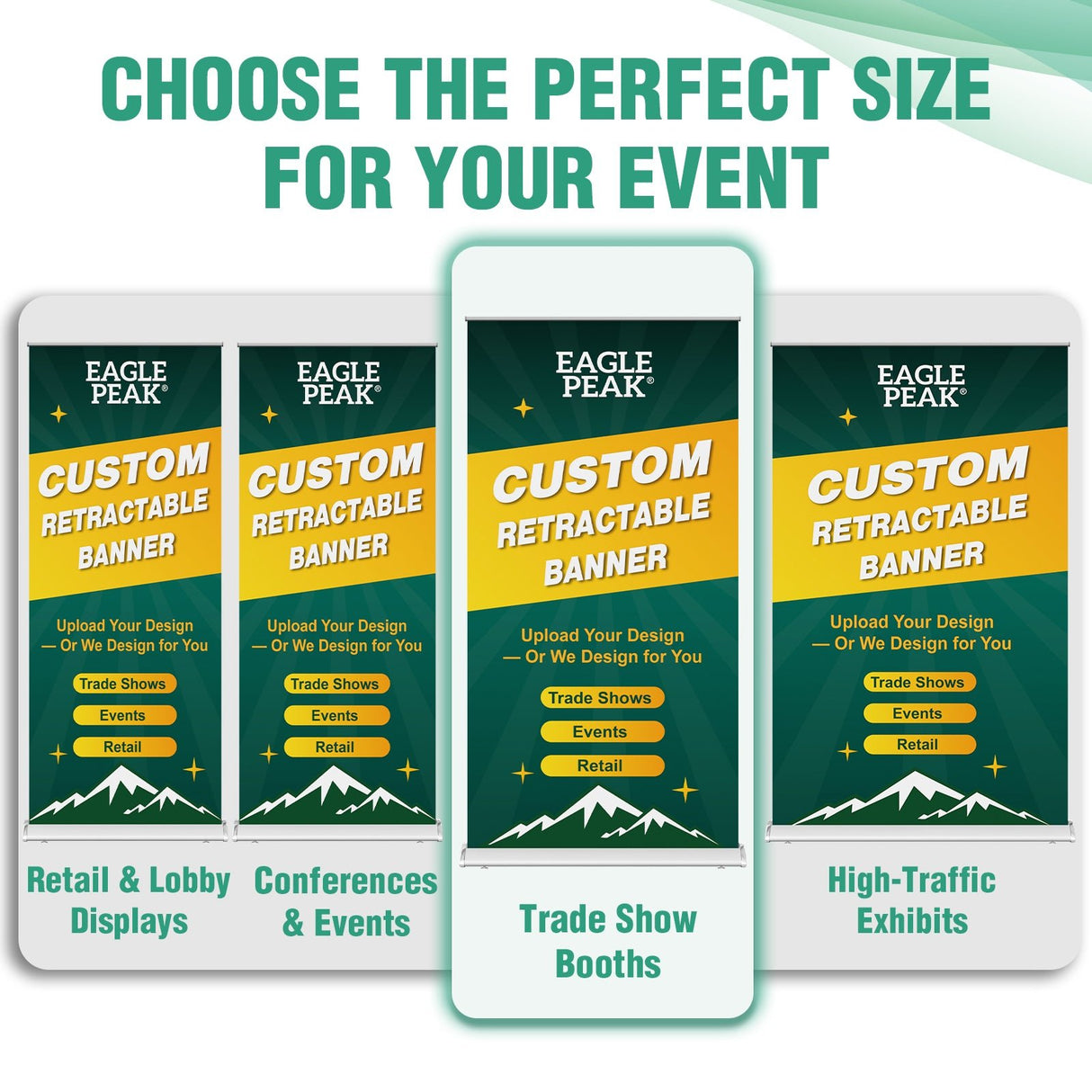 Custom Retractable Banner Stand with Your Business Logo - Eagle Peak