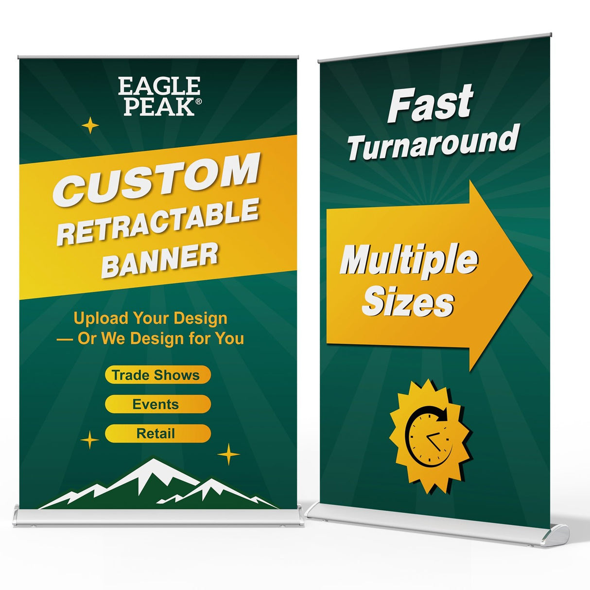 Custom Retractable Banner Stand with Your Business Logo - Eagle Peak