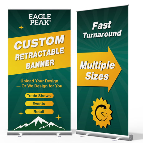 Custom Retractable Banner Stand with Your Business Logo - Eagle Peak