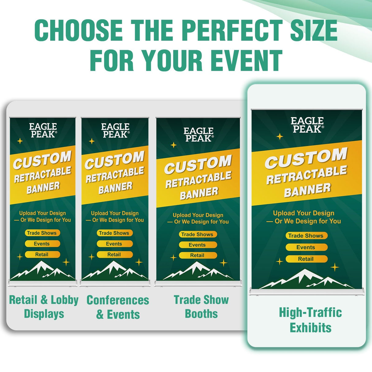 Custom Retractable Banner Stand with Your Business Logo - Eagle Peak