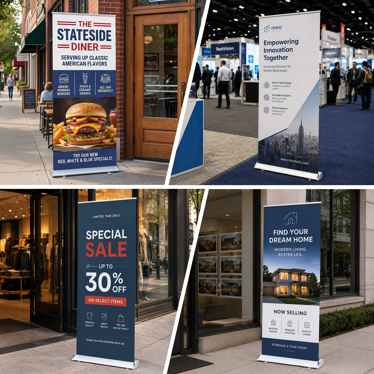 Custom Retractable Banner Stand with Your Business Logo - Eagle Peak