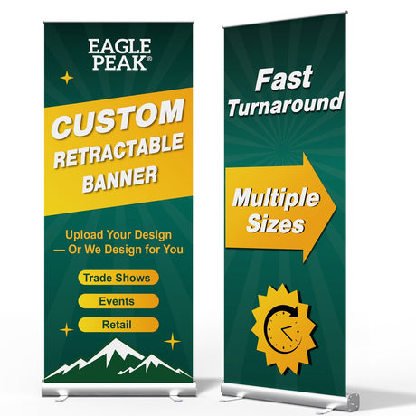Custom Retractable Banner Stand with Your Business Logo - Eagle Peak