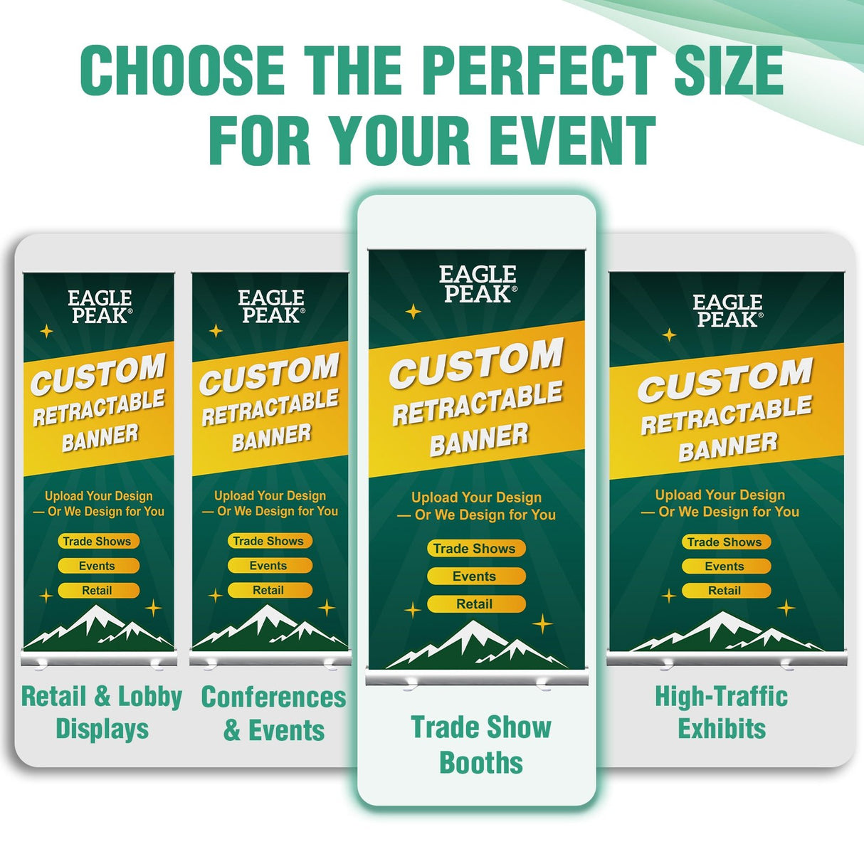Custom Retractable Banner Stand with Your Business Logo - Eagle Peak