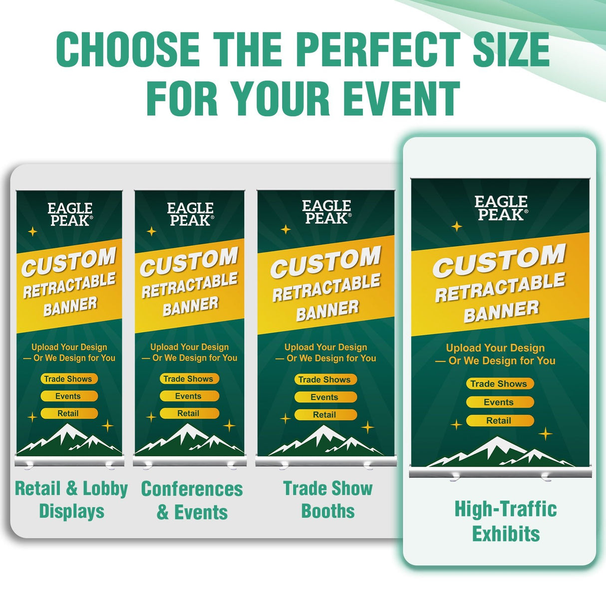 Custom Retractable Banner Stand with Your Business Logo - Eagle Peak