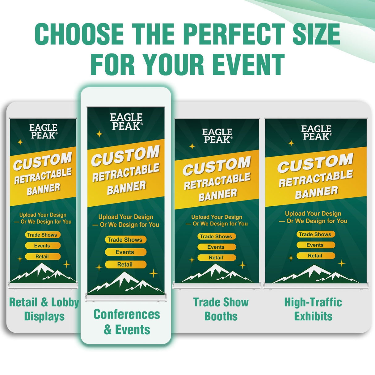 Custom Retractable Banner Stand with Your Business Logo - Eagle Peak