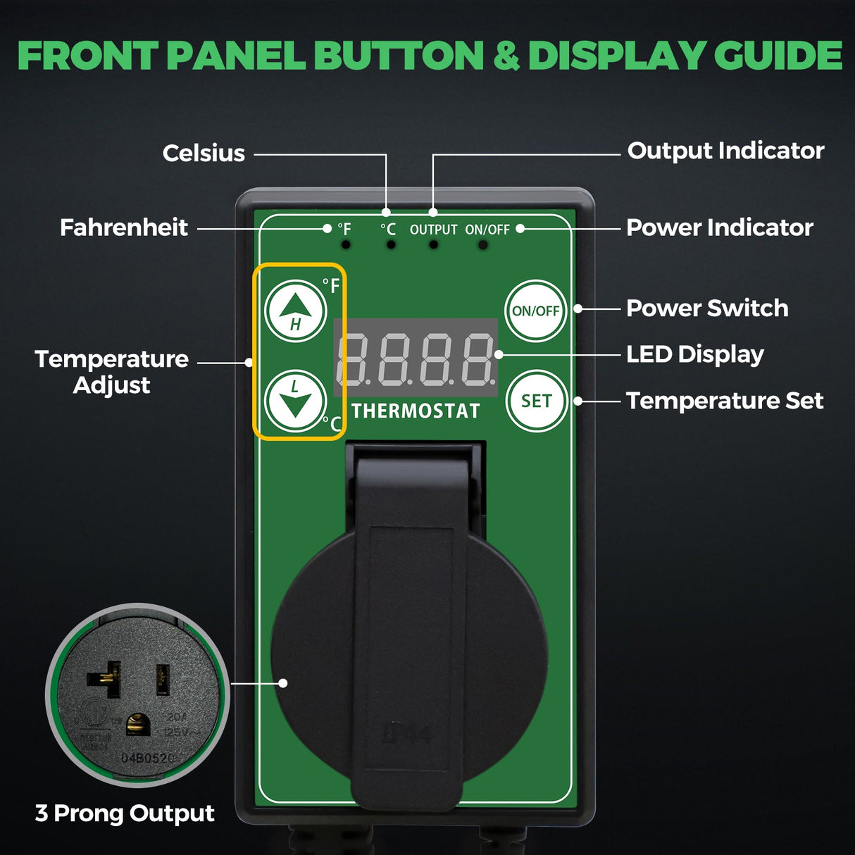 Digital Heat Mat Thermostat Controller, 15A/1500W, 1 Pack/2 Pack - Eagle Peak Custom Canopy Tent