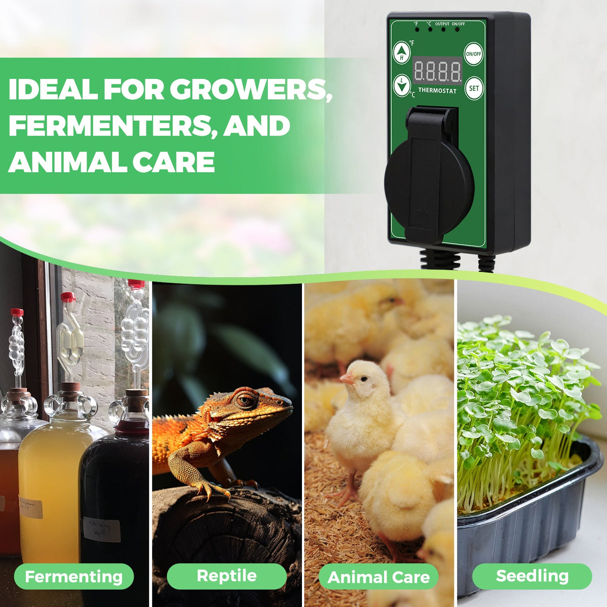 Digital Heat Mat Thermostat Controller, 15A/1500W, 1 Pack/2 Pack - Eagle Peak Custom Canopy Tent