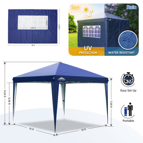 EAGLE PEAK 10x10 Pop Up Canopy Tent with 4 Side Walls, Easy Set up Shelter with 100 Square Feet of Shade - Eagle Peak Custom Canopy Tent
