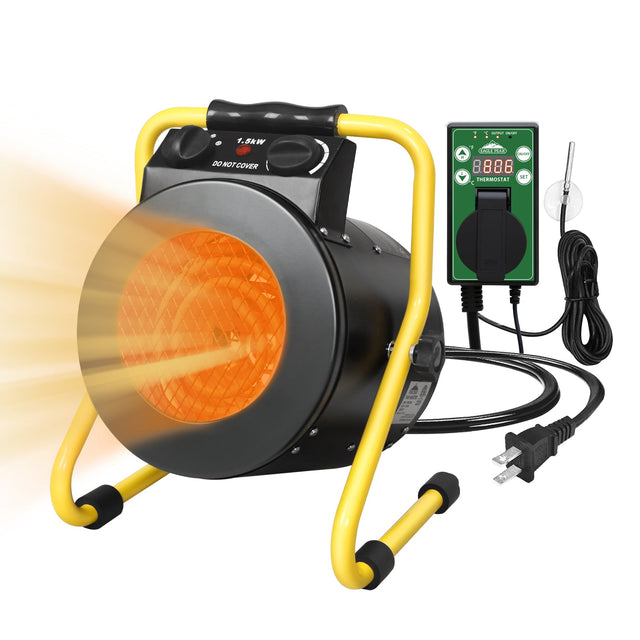 EAGLE PEAK 1500W Greenhouse Heater with Thermostat,black - Eagle Peak Custom Canopy Tent