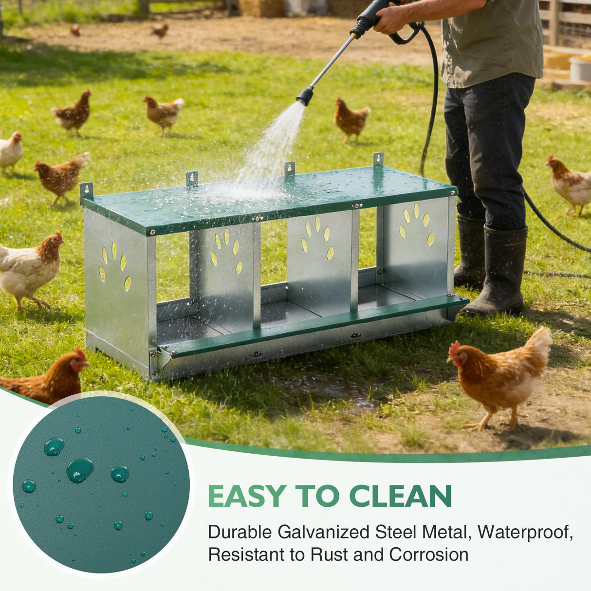 EAGLE PEAK 3/4/6/8/10 - Hole Wall Mounted Chicken Nesting Box (Green) - Eagle Peak Custom Canopy Tent