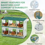 EAGLE PEAK 3/4/6/8/10 - Hole Wall Mounted Chicken Nesting Box (Green) - Eagle Peak Custom Canopy Tent