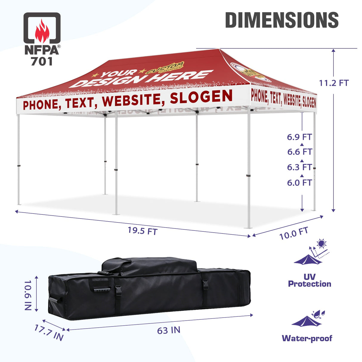 EAGLE PEAK 40mm Hex Leg Aluminum Commercial Custom Canopy Tent 10x20 - CLICK TO CONFIGURE - Package Prices Start at $1399.00 - Eagle Peak