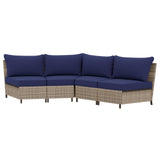 EAGLE PEAK Coastal Vista Curved Outdoor Wicker Sofa with Cushions, Seats 4, Beige - Eagle Peak Canopy and Outdoor Products
