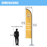 EAGLE PEAK Custom Printed Feather Flags with Your Logo, Single Sided Print, includes Folding Cross Base, Weight Bag & Carry Bag, 13.5x2.3 ft - Eagle Peak Custom Canopy Tent