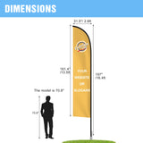 EAGLE PEAK Custom Printed Feather Flags with Your Logo, Single Sided Print, includes Ground Spike Base & Carry Bag, 31.5×161.4 in - Eagle Peak Custom Canopy Tent