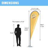 EAGLE PEAK Custom Printed Teardrop Flags with Your Logo, Single Sided Print, includes Folding Cross Base, Weight Bag & Carry Bag, 31.5×86.6 in - Eagle Peak Custom Canopy Tent