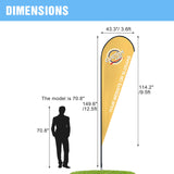 EAGLE PEAK Custom Printed Teardrop Flags with Your Logo, Single Sided Print, includes Ground Spike Base & Carry Bag, 12.5x3.6 ft - Eagle Peak Custom Canopy Tent