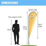 EAGLE PEAK Custom Printed Teardrop Flags with Your Logo, Single Sided Print, includes Ground Spike Base & Carry Bag, 27.5×66.9 in - Eagle Peak Custom Canopy Tent