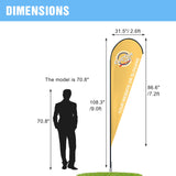 EAGLE PEAK Custom Printed Teardrop Flags with Your Logo, Single Sided Print, includes Ground Spike Base & Carry Bag, 31.5×86.6 in - Eagle Peak Custom Canopy Tent