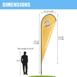 EAGLE PEAK Custom Printed Teardrop Flags with Your Logo, Single Sided Print, includes Ground Spike Base & Carry Bag, 51.2×137.8 in - Eagle Peak Custom Canopy Tent