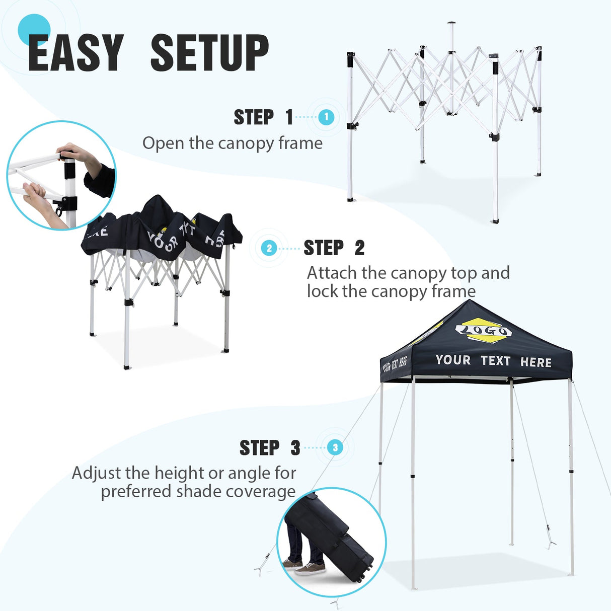 EAGLE PEAK E25 Custom Printed Canopy Tent 5x5 - CLICK TO CONFIGURE - Package Prices Start at $349.00 - Eagle Peak Custom Canopy Tent