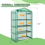 EAGLE PEAK Extra Wide 4 - Tier Mini Greenhouse for Indoor Outdoor40’’ x 20’’ x 63.5’’, Green - Eagle Peak Canopy and Outdoor Products