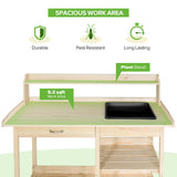 EAGLE PEAK Outdoor Garden Potting Bench Wooden Work Station Table with Removable Dry Sink, Storage Shelf, Handy Hook - Eagle Peak Custom Canopy Tent