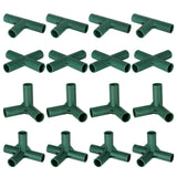 EAGLE PEAK Pack of 16pcs 4 Types Greenhouse Frame Connectors 0.63 in, PVC Pipe Joint for Flower Stands Gardening Frame Construction - Eagle Peak Canopy and Outdoor Products