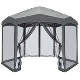 EAGLE PEAK Pop - Up Camping 6 Sided (6x6x6) Gazebo w/ Mosquito Netting Easy Center Canopy Shelter Instant Tent - Eagle Peak Custom Canopy Tent