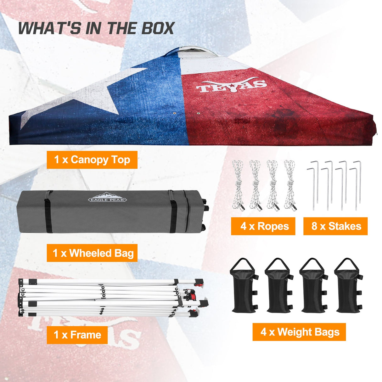 Eagle Peak SHADE GRAPHiX Easy Setup 10x10 Pop Up Canopy Tent with Digital Printed Tex - Eagle Peak Custom Canopy Tent