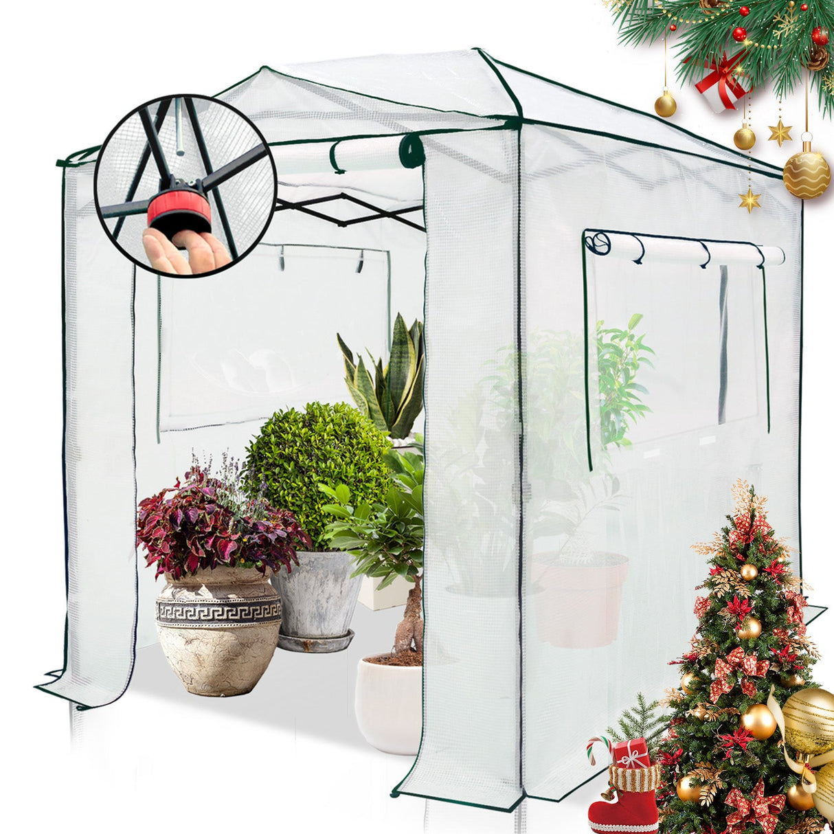 Easy Setup 8x6 Instant Pop Up Greenhouse - Eagle Peak Custom Canopy Tent