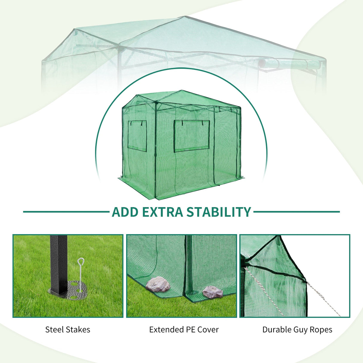 Easy Setup 8x6 Instant Pop Up Greenhouse - Eagle Peak