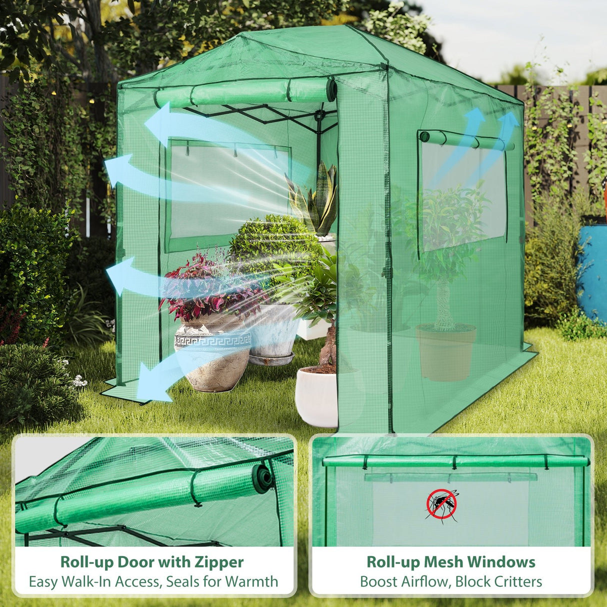Easy Setup 8x6 Instant Pop Up Greenhouse - Eagle Peak