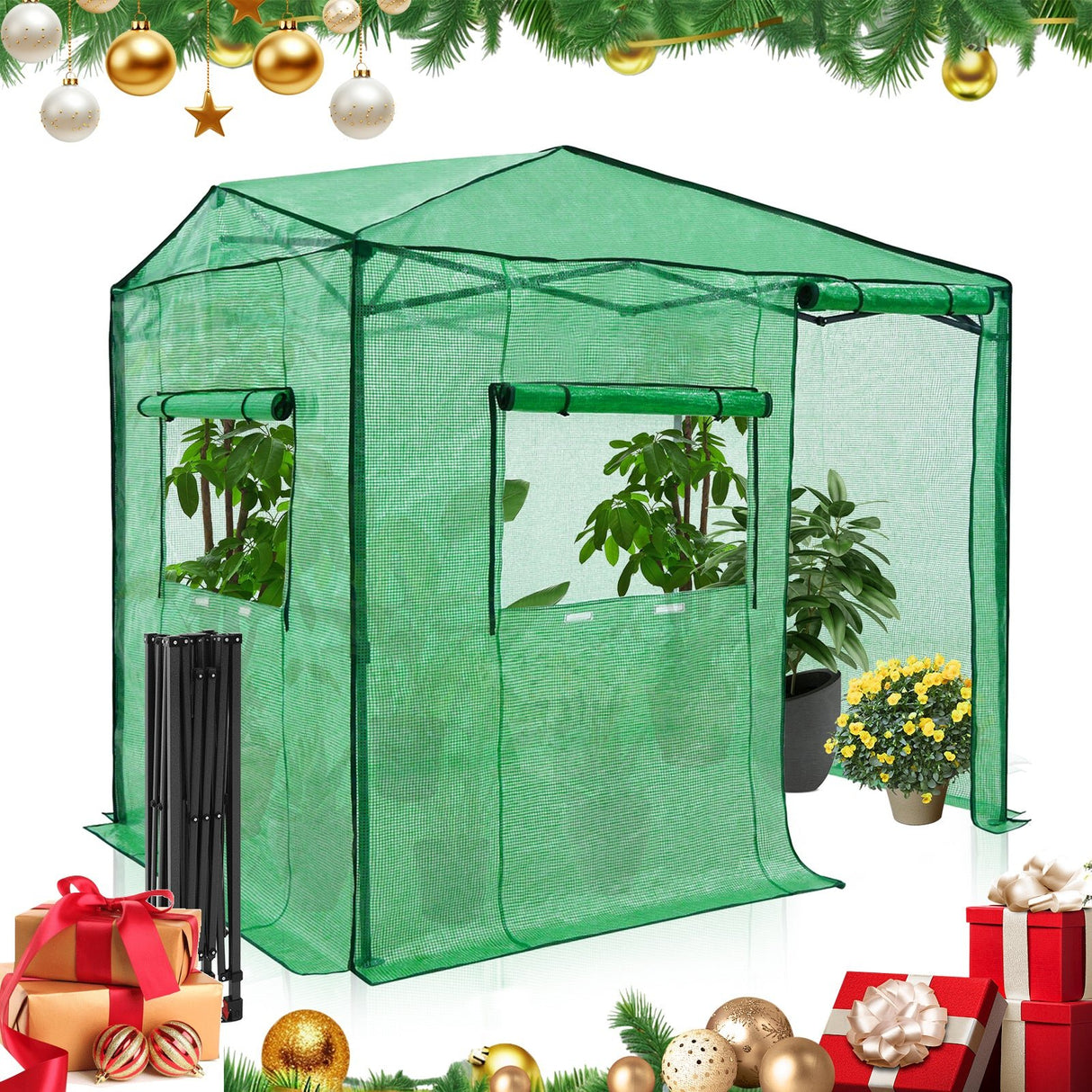 Easy Setup 8x6 Instant Pop Up Greenhouse - Eagle Peak Custom Canopy Tent
