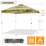 Easy Setup Straight Leg 10x10 Pop Up Canopy Tent Graphix Top w/ 100 sqft of Shade - Eagle Peak Custom Canopy Tent