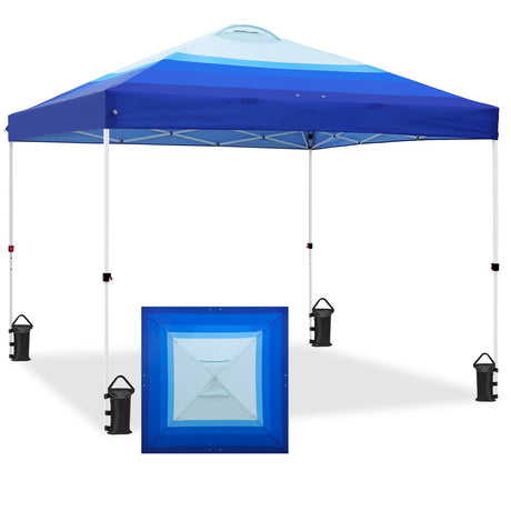 Easy Setup Straight Leg 10x10 Pop Up Canopy Tent Graphix Top w/ 100 sqft of Shade - Eagle Peak Custom Canopy Tent