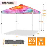 Easy Setup Straight Leg 10x10 Pop Up Canopy Tent Graphix Top w/ 100 sqft of Shade - Eagle Peak Custom Canopy Tent