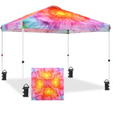 Easy Setup Straight Leg 10x10 Pop Up Canopy Tent Graphix Top w/ 100 sqft of Shade - Eagle Peak Custom Canopy Tent