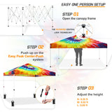 Easy Setup Straight Leg 10x10 Pop Up Canopy Tent Graphix Top w/ 100 sqft of Shade - Eagle Peak Custom Canopy Tent