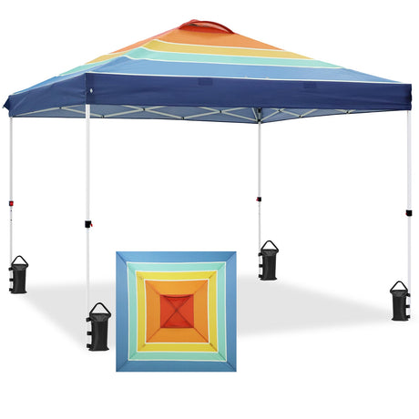 Easy Setup Straight Leg 10x10 Pop Up Canopy Tent Graphix Top w/ 100 sqft of Shade - Eagle Peak Custom Canopy Tent