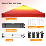 Easy Setup Straight Leg 10x10 Pop Up Canopy Tent Graphix Top w/ 100 sqft of Shade - Eagle Peak Custom Canopy Tent