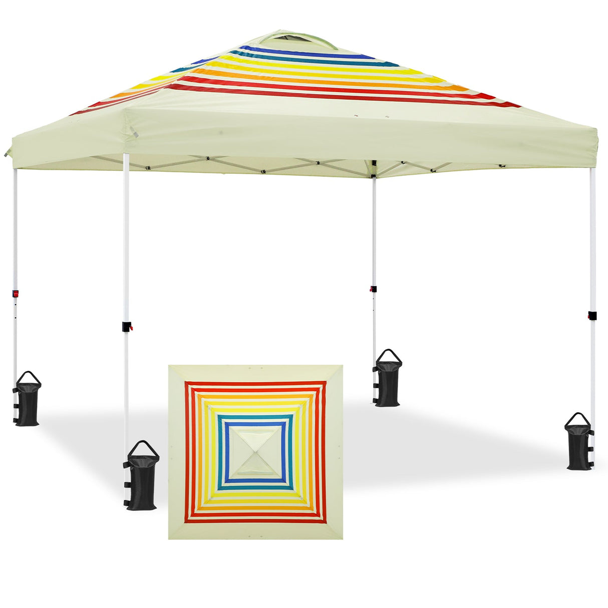 Easy Setup Straight Leg 10x10 Pop Up Canopy Tent Graphix Top w/ 100 sqft of Shade - Eagle Peak Custom Canopy Tent