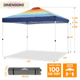 Easy Setup Straight Leg 10x10 Pop Up Canopy Tent Graphix Top w/ 100 sqft of Shade - Eagle Peak Custom Canopy Tent