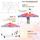 Easy Setup Straight Leg 10x10 Pop Up Canopy Tent Graphix Top w/ 100 sqft of Shade - Eagle Peak Custom Canopy Tent