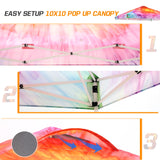 Easy Setup Straight Leg 10x10 Pop Up Canopy Tent Graphix Top w/ 100 sqft of Shade - Eagle Peak Custom Canopy Tent